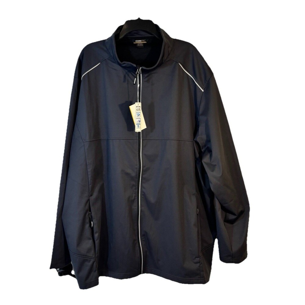 CORE365 Mens 5XL Techno Lite Jacket Black Wind & Water Resistant Stretch
